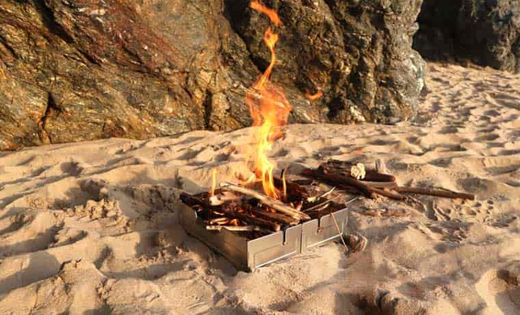 Beach fire in Fire Pit