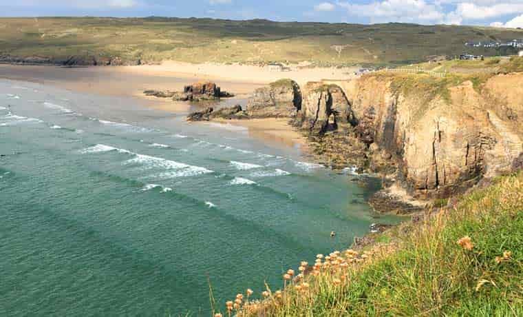 Cliffs beach and sea