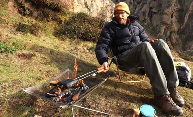 Making campfire pancakes