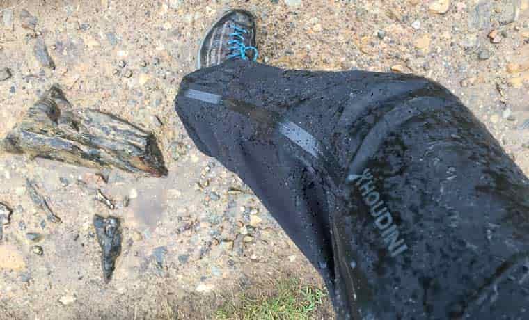 Wet trouser leg