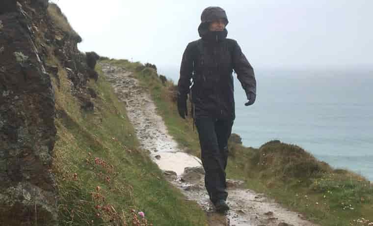 Woman walking in the rain