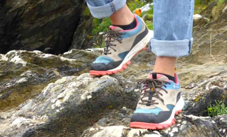 Trainers on rocks