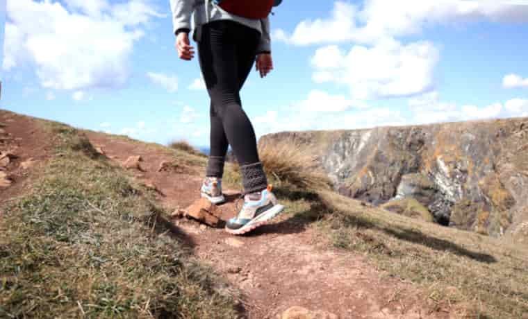 Walking on coastal path
