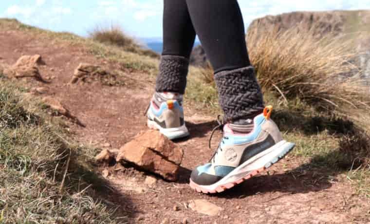 Walking shoes on trail