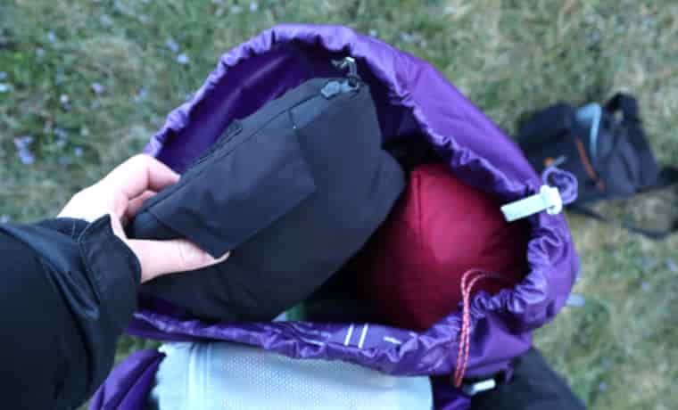 Opening of backpack