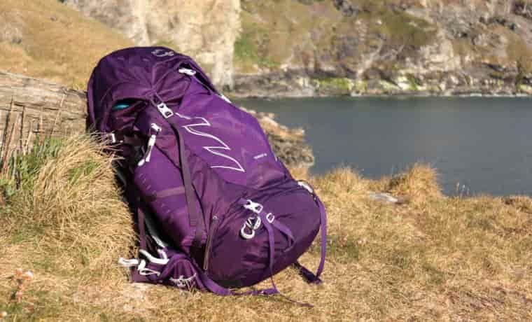 Osprey backpack on the ground