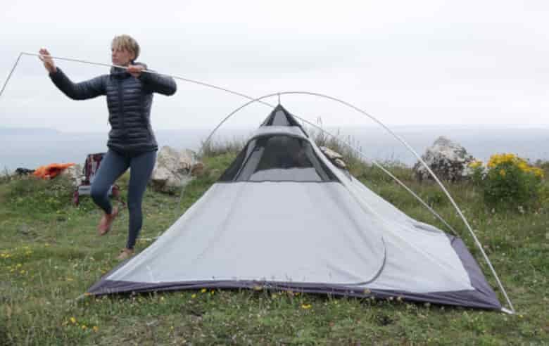 Putting up tent poles