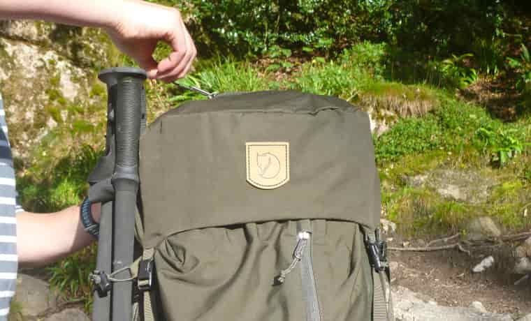 Top pocket of backpack