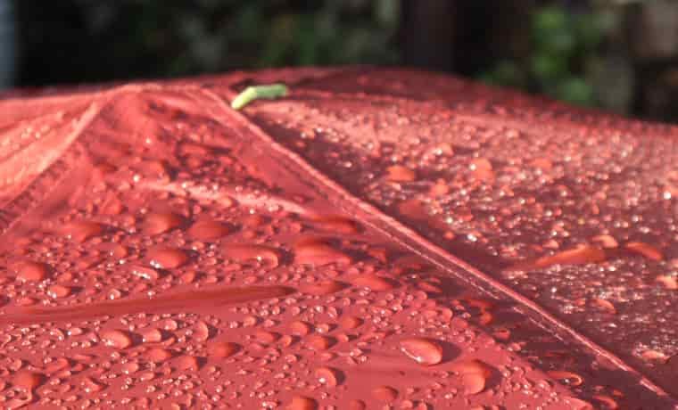 Rain on tent