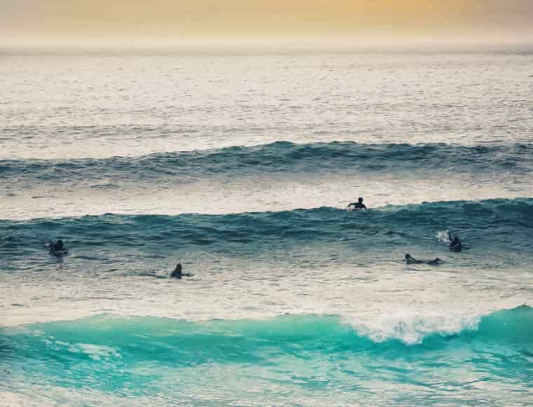 Surfers at Fistral Beach