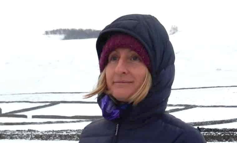 Woman wearing hood up