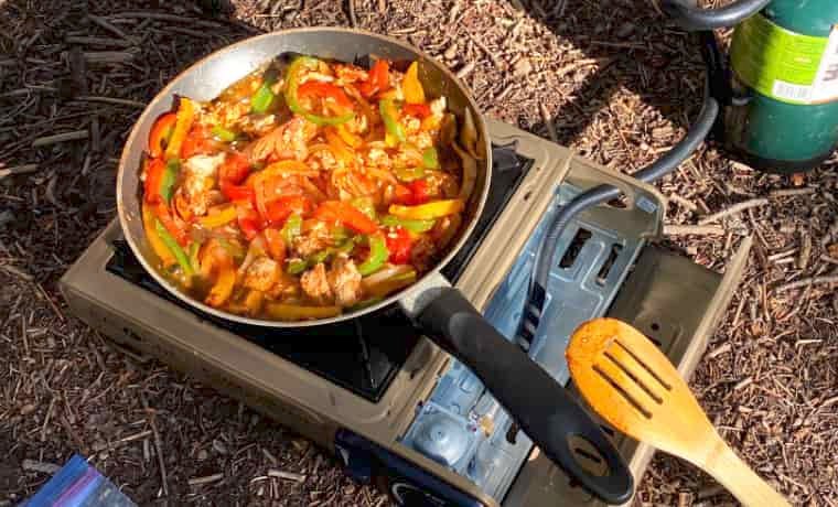 vegan camping Fajitas 