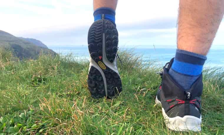 Soles of walking boots