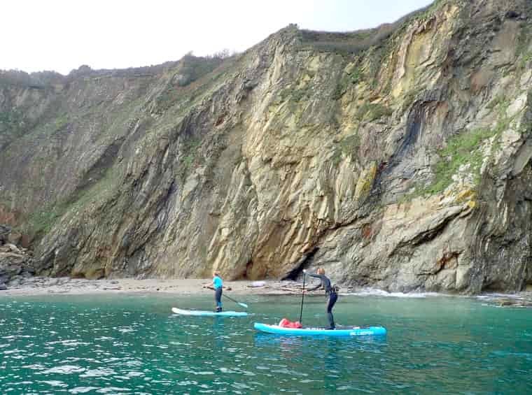 Paddling at Maenporth in Cornwall