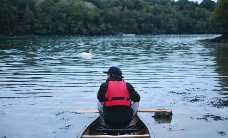 Man canoeing