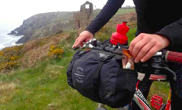 Restrap bar bag in use