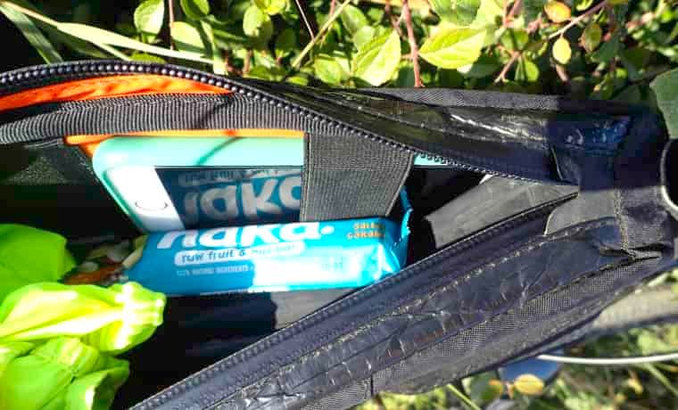 Top tube bag internal organiser