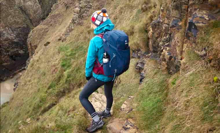 Woman hiking with a daypack