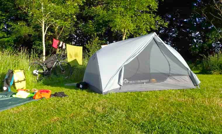 Tent with doors open