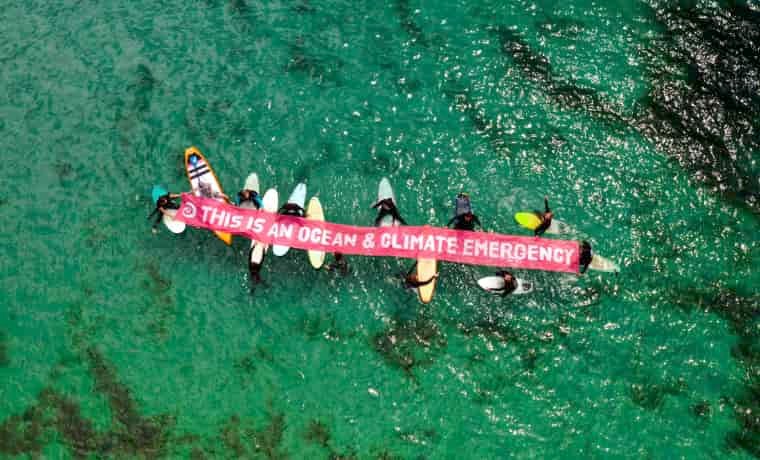 SAS protesters in the sea