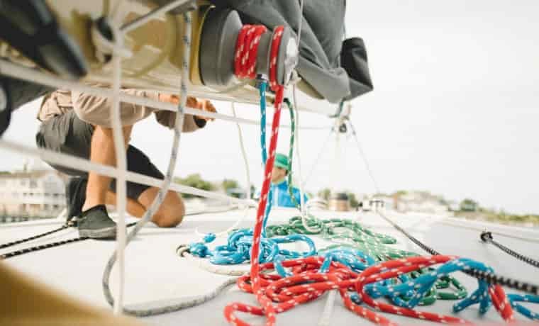 Person working on a yatch