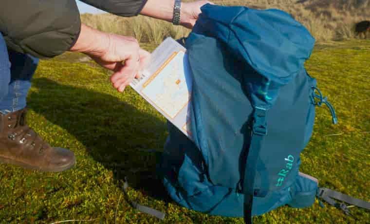 Map going into backpack