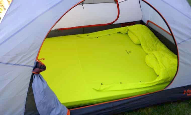 Zenbivy sheet on bed in tent