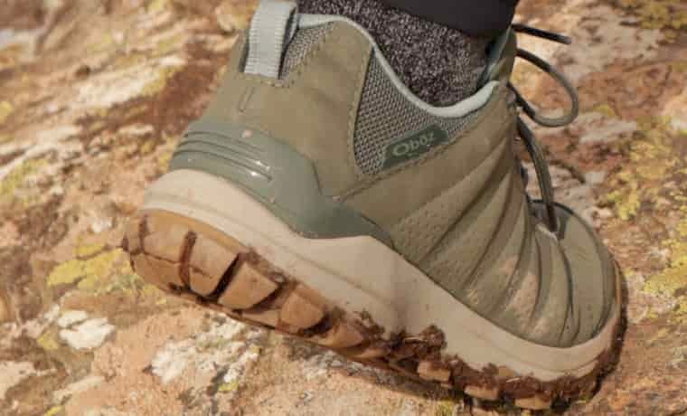 Heel of hiking shoe