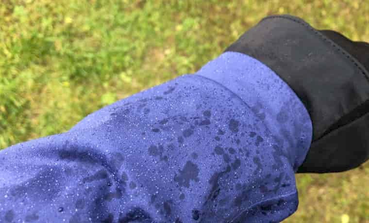 Rain on jacket arm