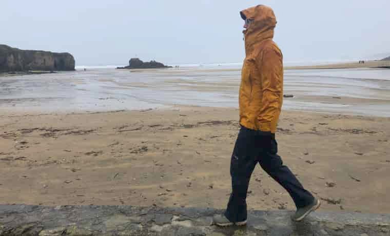 Woman walking along the seafront