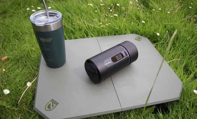 Projector on outdoor table