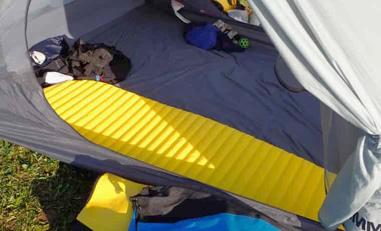 Sleeping mat in tent
