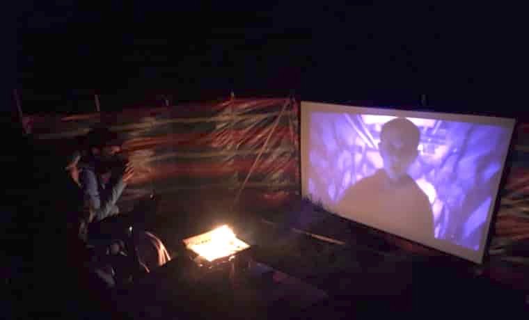 Watching outdoor movie