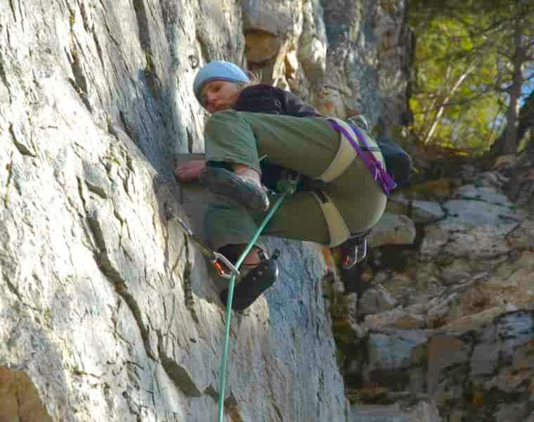 Woman sport climbing