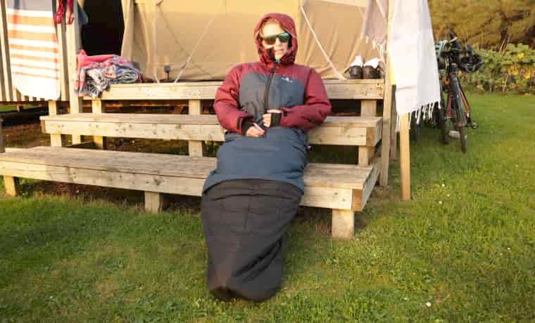 Slumber jacket in sleeping bag mode