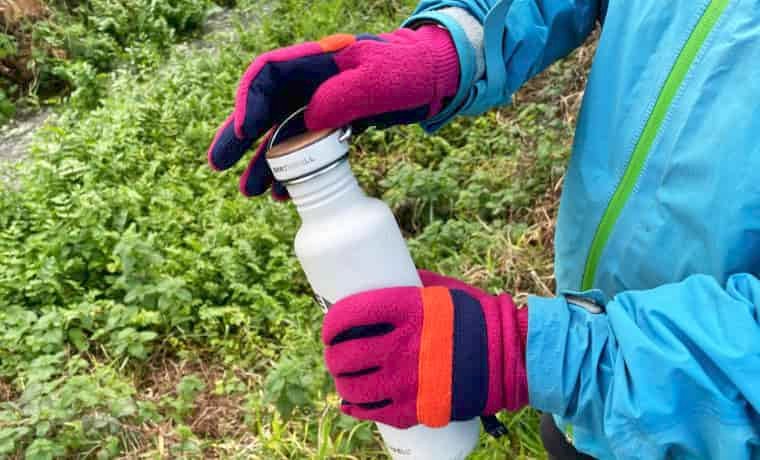 Gloves and bottle