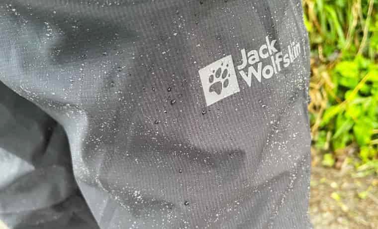 Water beading on pants