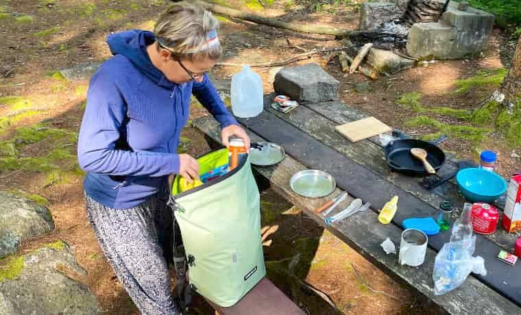 Woman camping