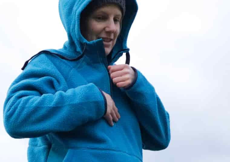 Woman in BAM fleece