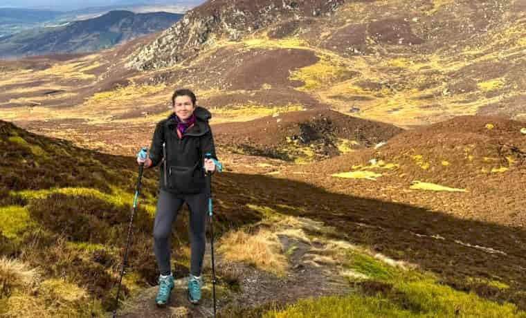 Woman hiking in hills