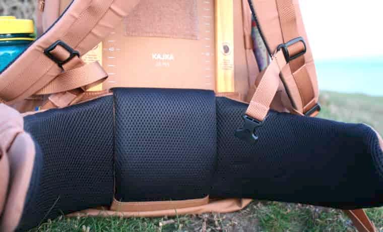 Backpack padded hip belt