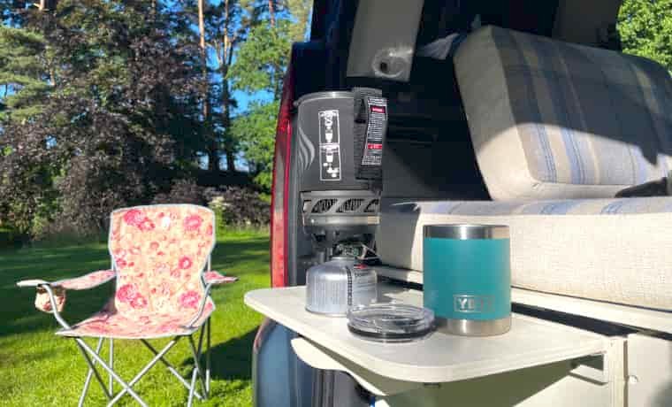 Using jetboil while van camping