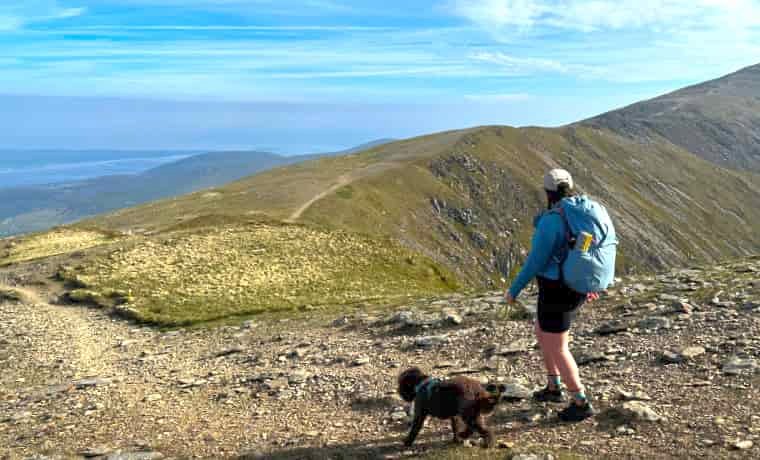 Woman hiking in the mountains