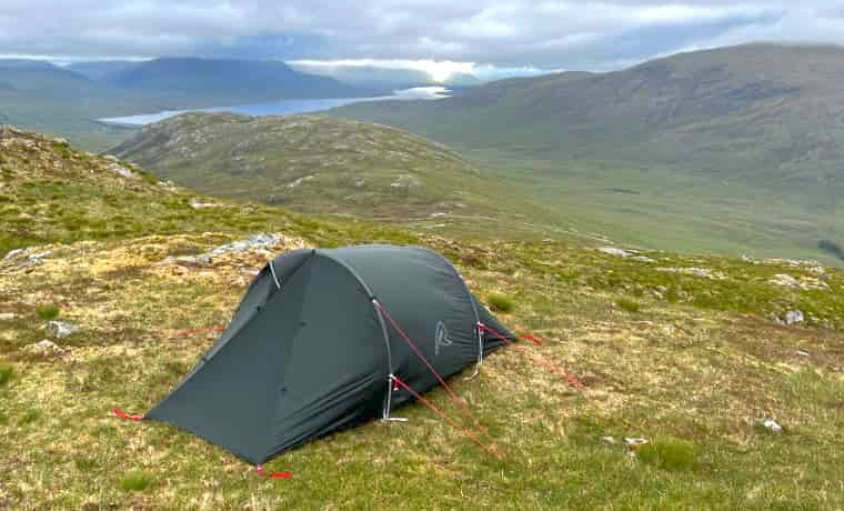Backpacking tent in Scotland