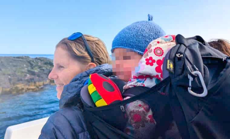 Mum and baby on boat trip