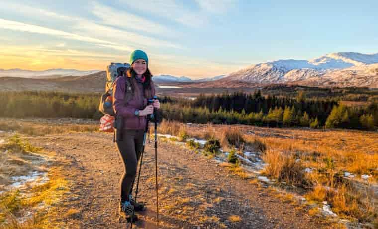 woman hiking in scotland