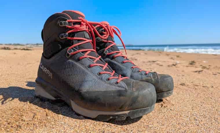 Worn hiking Boots
