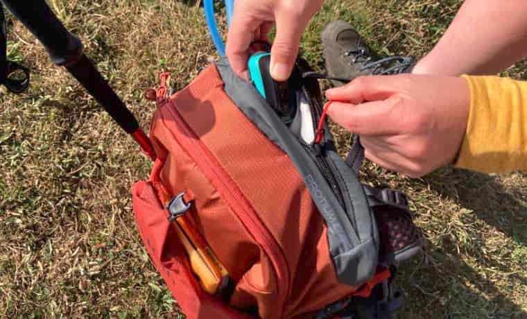 Zippered backpack pocket