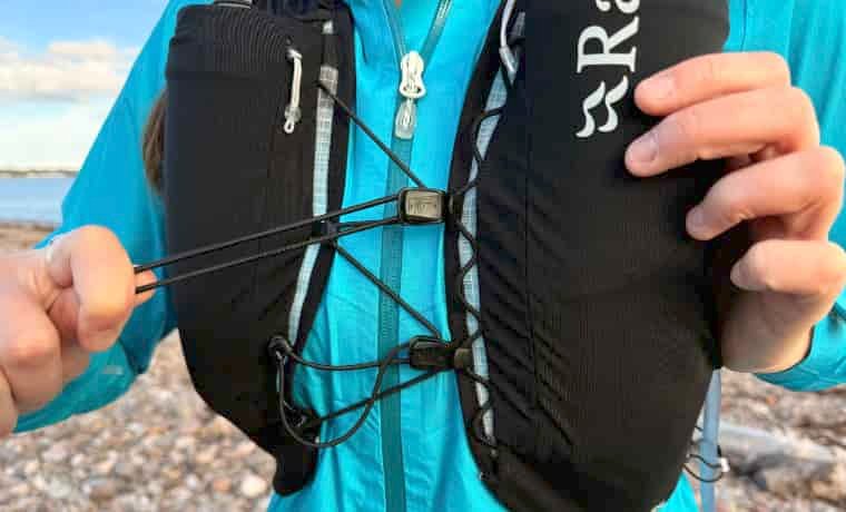 Running vest sternum strap system