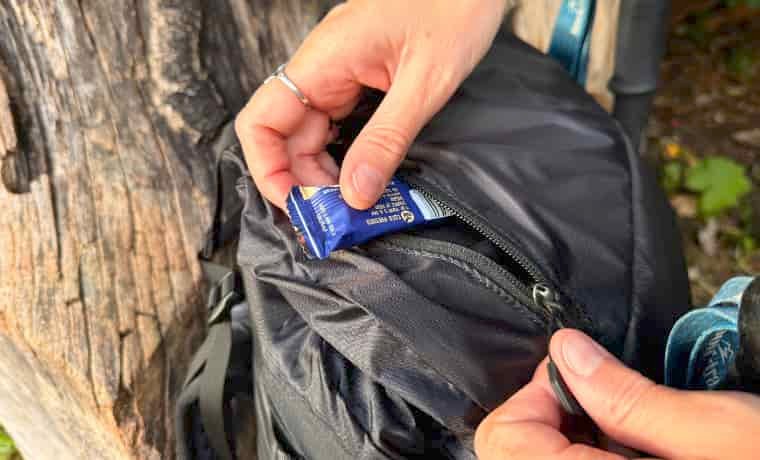 Zippered backpack pocket